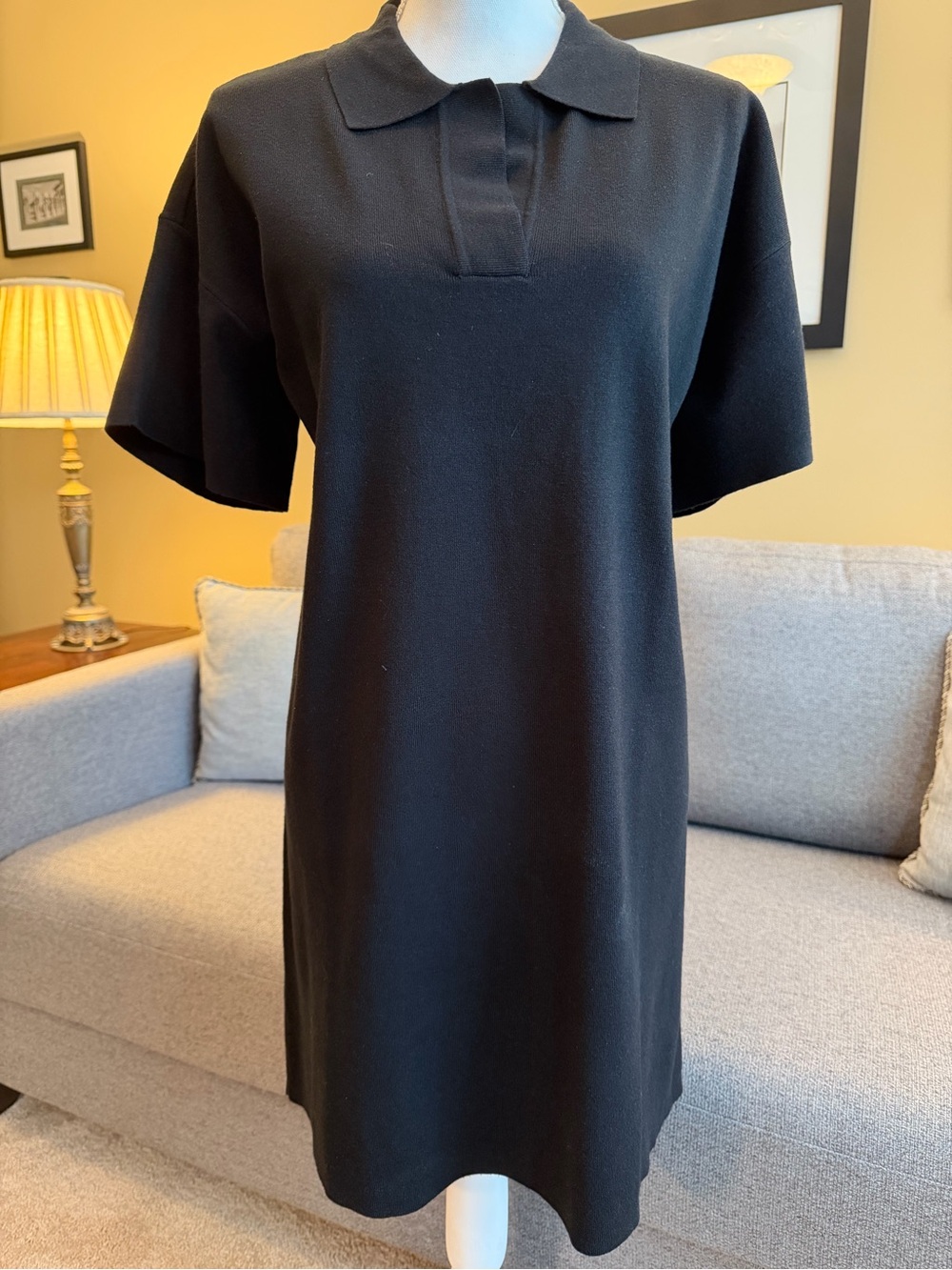 Tuckernuck NWT Classic Black Short-Sleeve Polo Sweater Dress